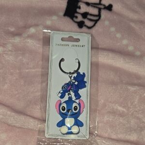 Blue Stitch Character Keychain Charm